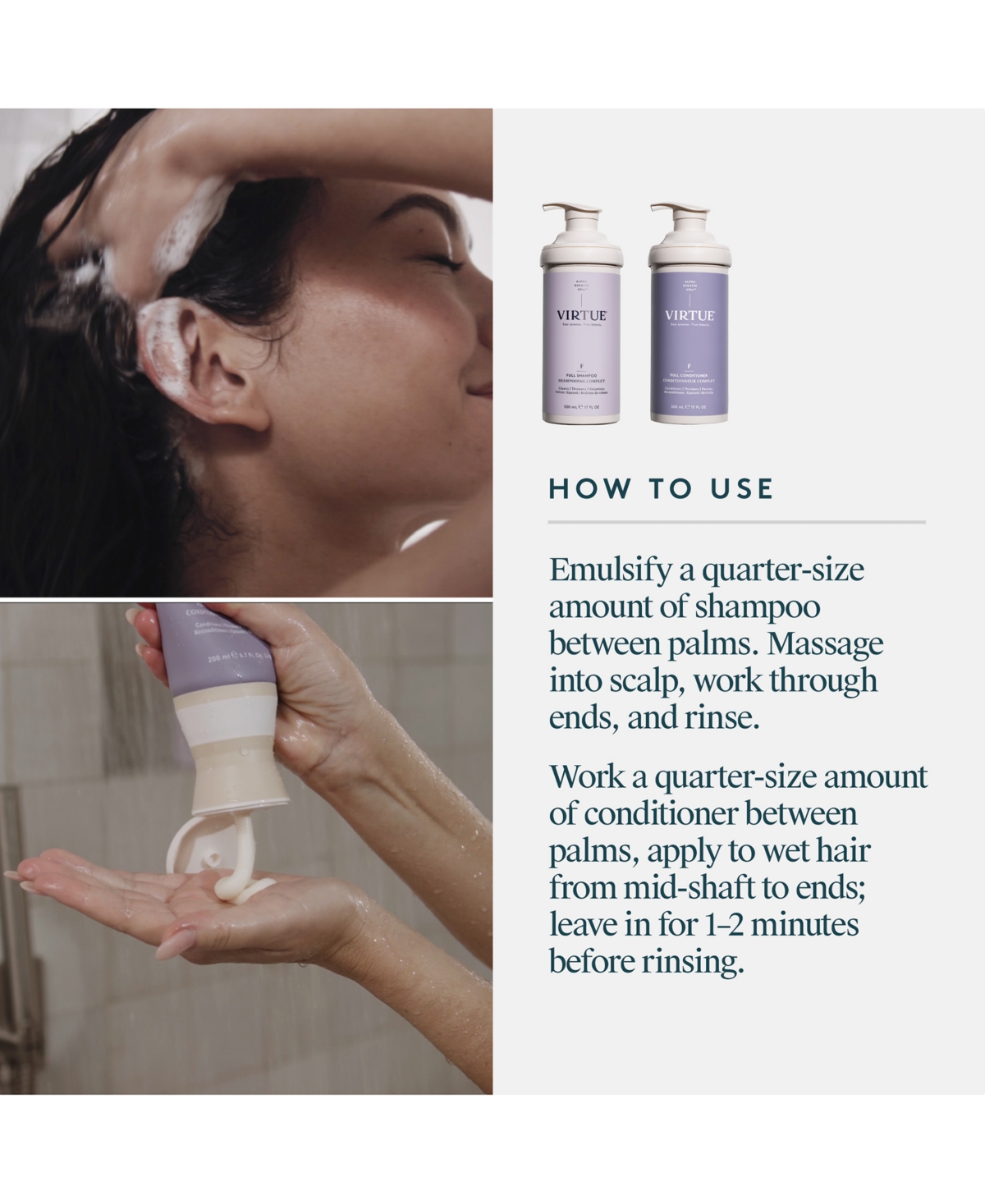 Virtue 2-pc. Jumbo-size Full Shampoo & Conditioner Set In Transparent