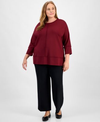Plus Size Serenity Crewneck Dolman-Sleeve Top