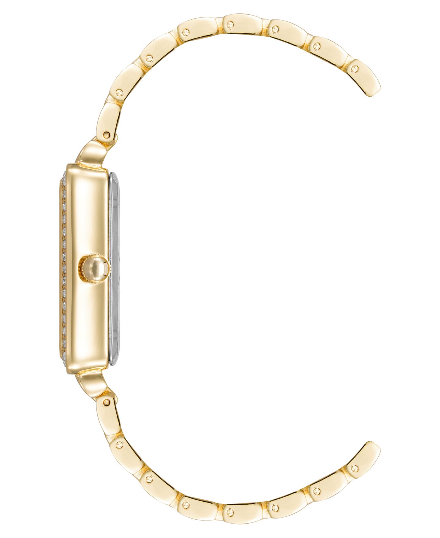 Женские часы Anne Klein Quartz Rectangular Gold-Tone Metal Alloy Watch, 25mm — фото 2