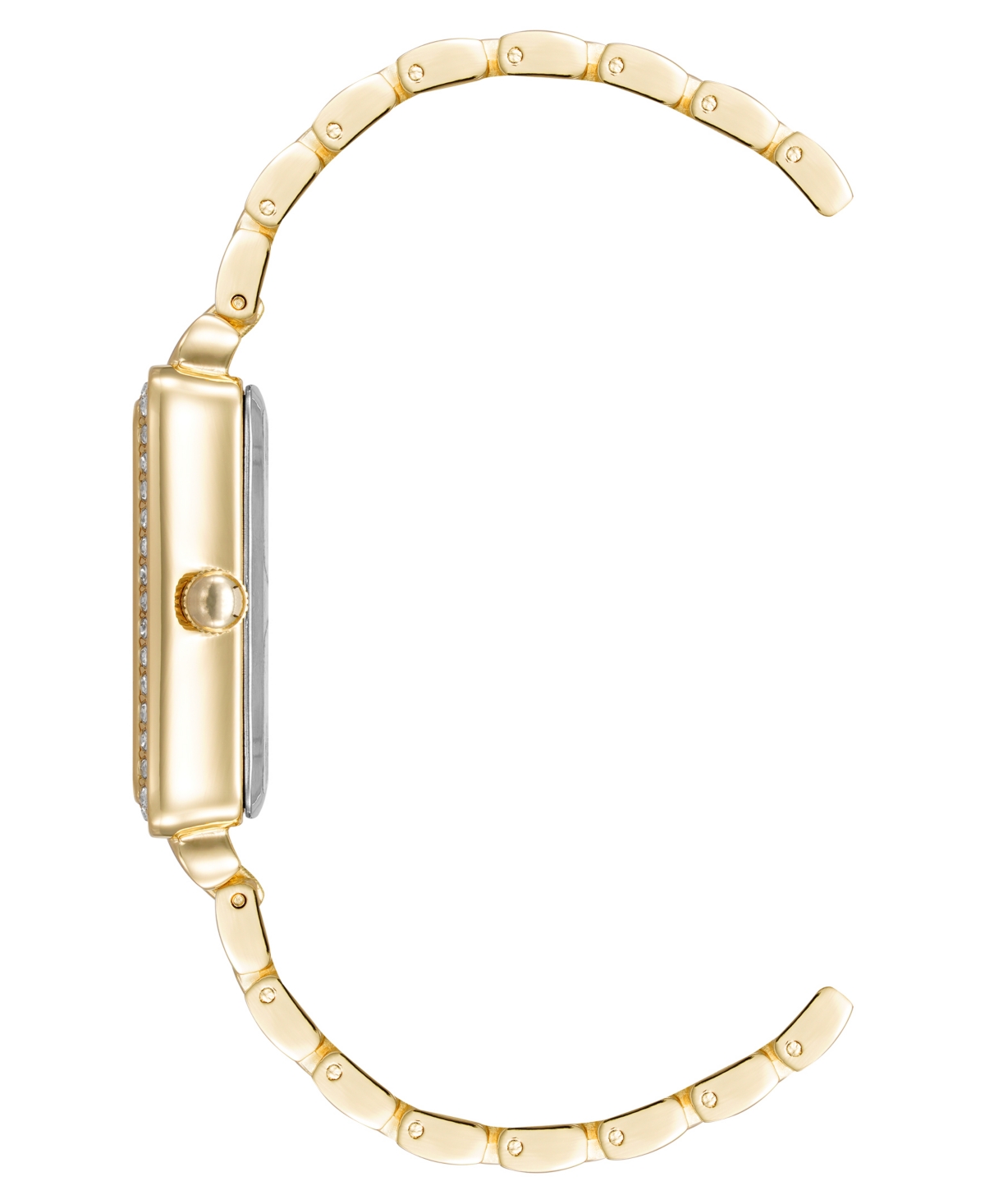 Anne Klein Women's Quartz Rectangular Gold-tone Metal Alloy Watch, 25mm In Gold