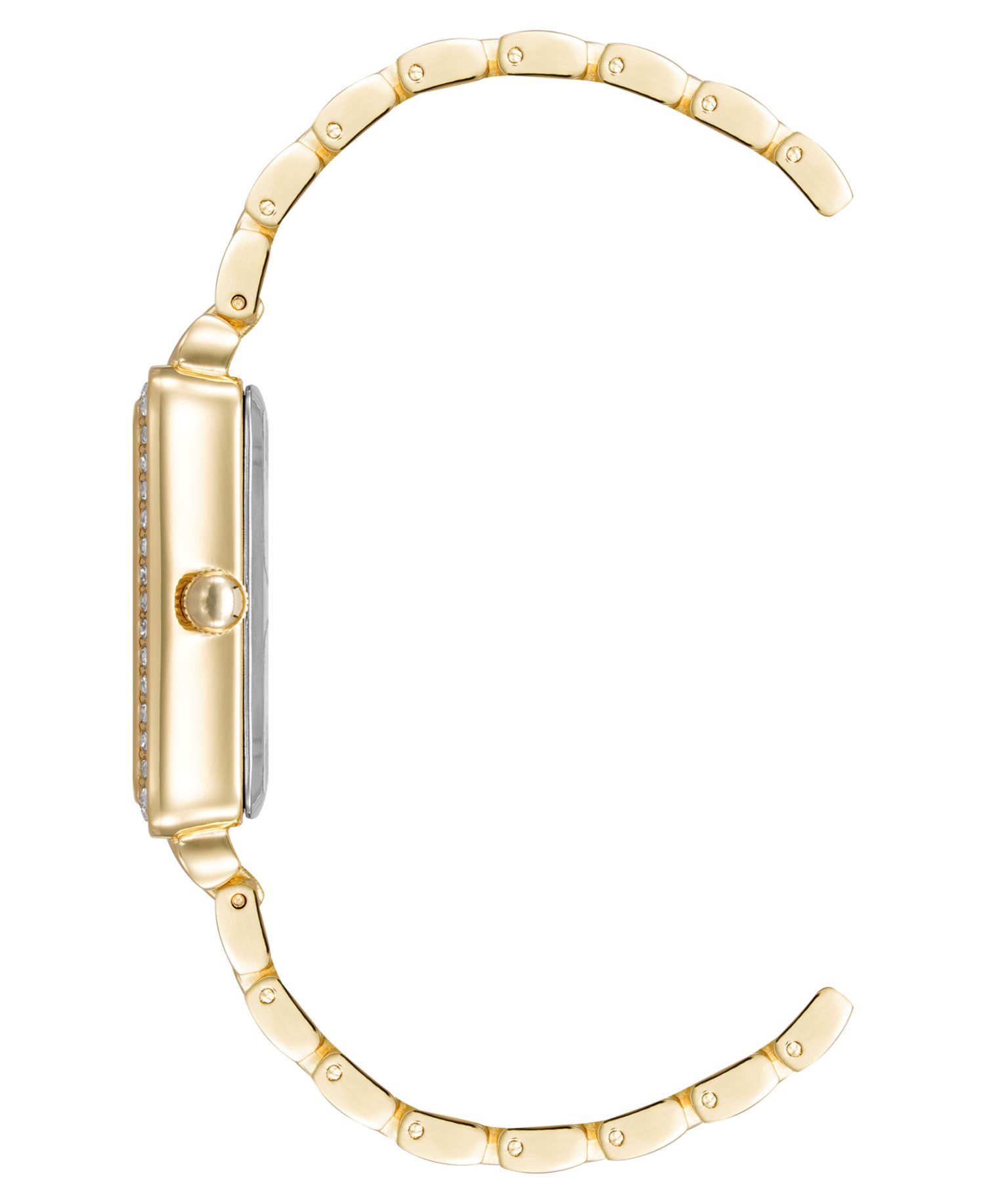 Women's Quartz Rectangular Gold-Tone Metal Alloy Watch, 25mm