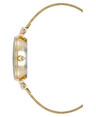 Women's Quartz Gold-Tone Stainless Steel Mesh Watch, 30mm