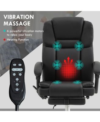 Massage Office Chair with Footrest, PU Leather Desk Chair,
