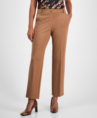 Kasper - Women's Mid-Rise Pull-On Straight-Leg Pants