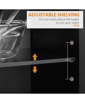 Black Kitchen Trolley: Modern Rolling Cart with Adjustable Shelving