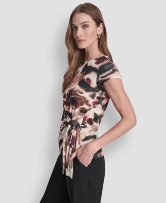 Women's Short Sleeve Printed Jersey Knit Top