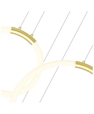 27" Metal Hoops 5 Light LED Chandelier