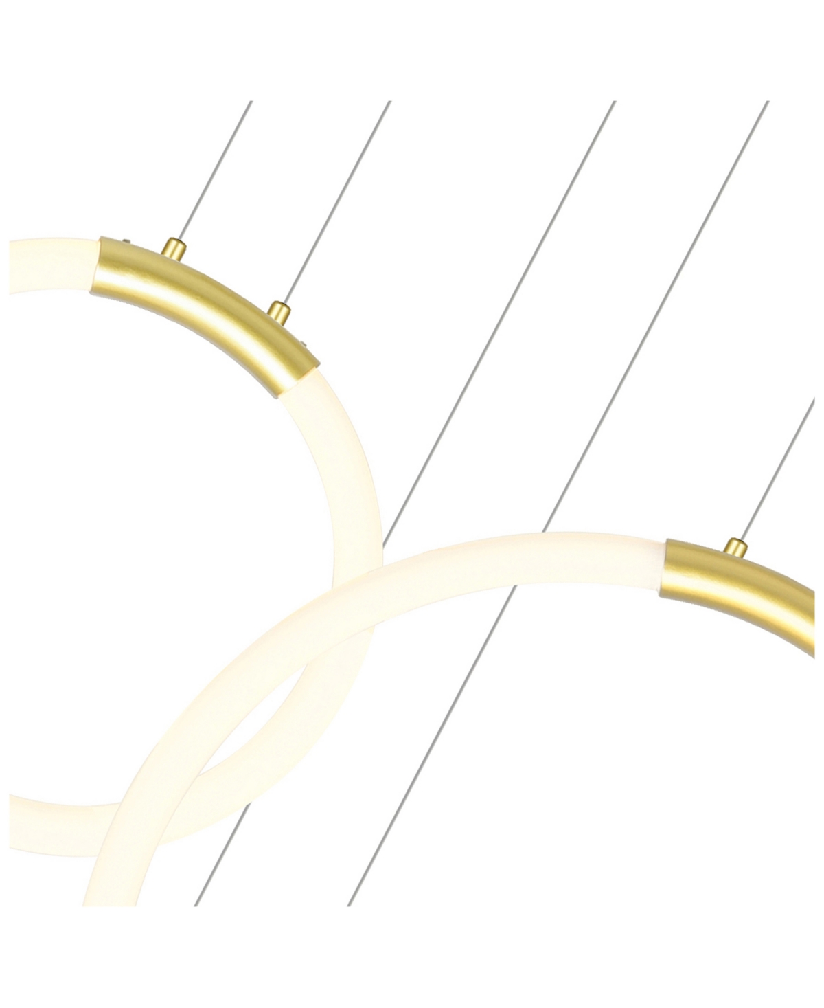 Cwi Lighting 27" Metal Hoops 5 Light Led Chandelier In Gold