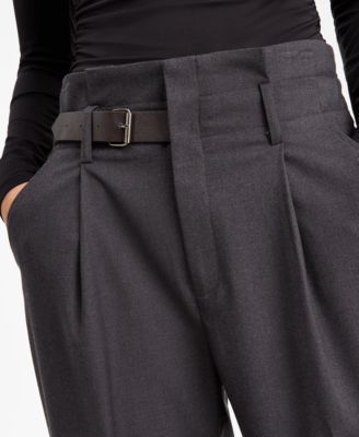 Women's Buckle-Tab Pleated Trousers, Macy's Exclusive
