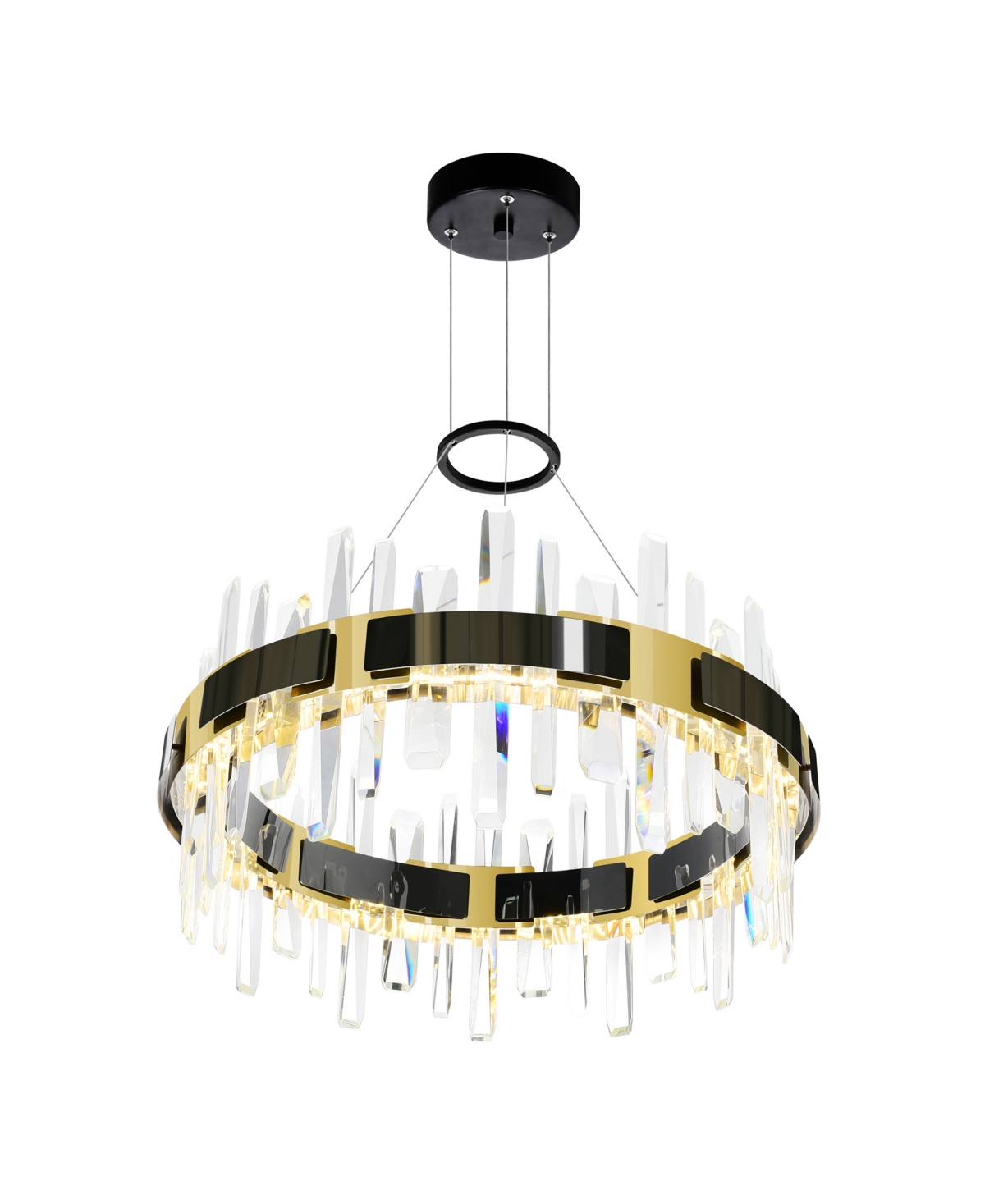 Cwi Lighting 26" Metal Aya Led Integrated Chandelier In Black