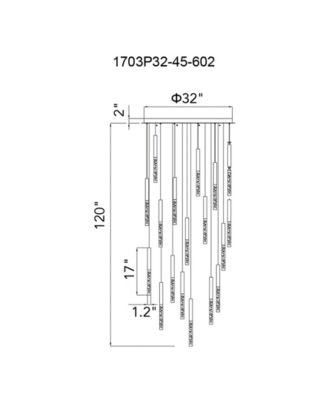 19" Metal Dragon Swatch LED Integrated Chandelier