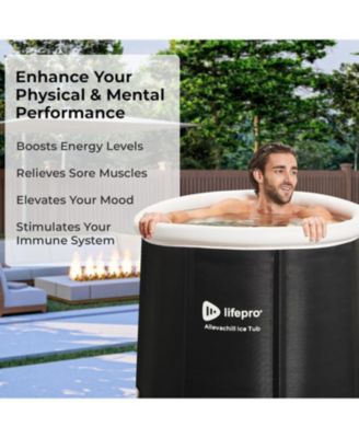 Portable Ice Bath Tub with Lid & Storage Bag – Lightweight Cold Plunge Tub for Home or Travel Use, 14°F–122°F Temperature Range