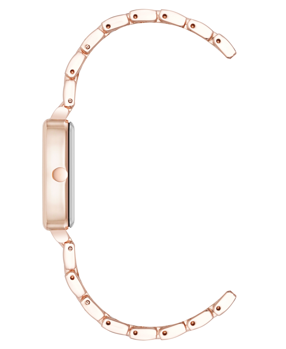 Anne Klein Women's Quartz Cushion Rose Gold-tone Metal Alloy Watch, 26mm In Gold