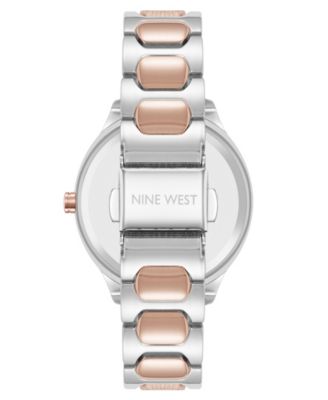 Women's Quartz Unique Silver-Tone and Rose Gold-Tone Metal Alloy Watch, 33mm