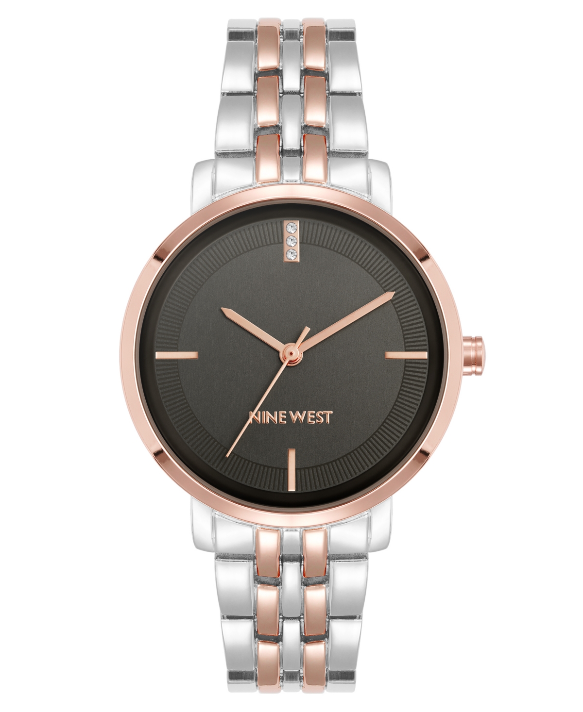 Anne Klein Women's Quartz Premium Gray And Two-tone Metal Alloy Watch, 35mm