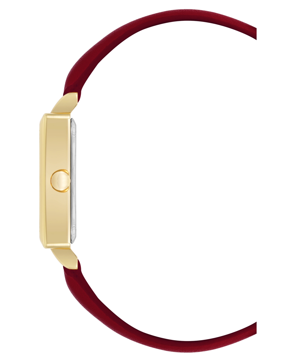 Nine West Women's Quartz Burgundy Leather And Gold-tone Watch, 29mm In Red