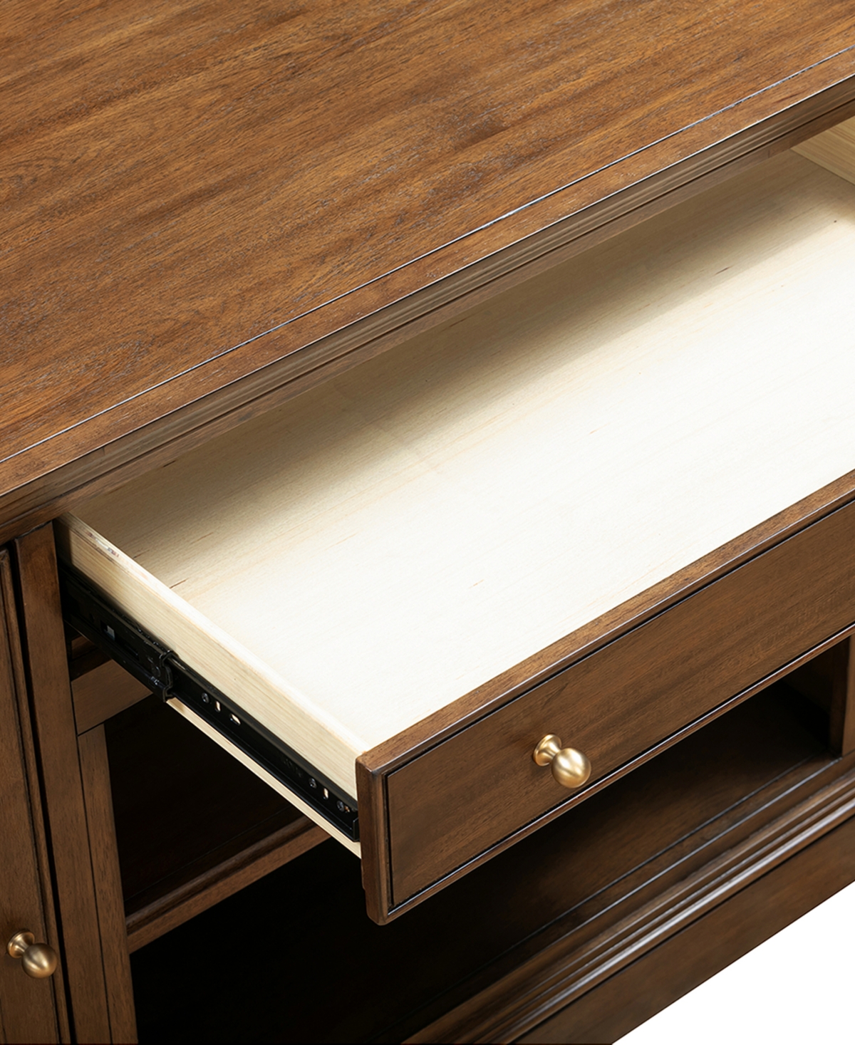 Macy's Furniture 65" Wooden Amren 2 Doors Console Table In Brown