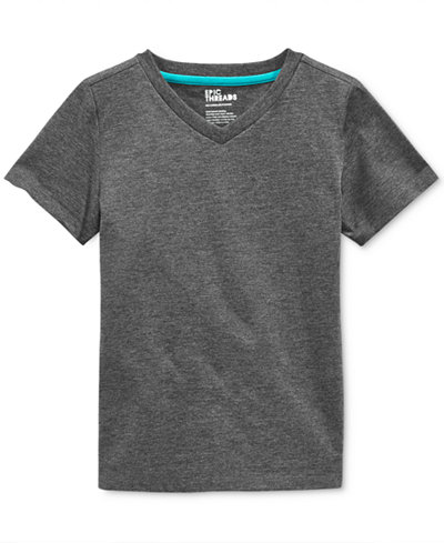 Epic Threads Little Boys' Solid V-Neck T-Shirt, Only at Macy's