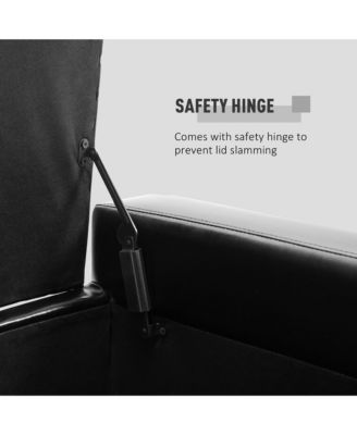 Modern Ottoman Bench Seat Faux Leather Sofa Shoe Storage Footrest