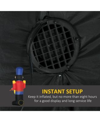 Colorful 8ft Inflatable Nutcracker Soldier Drum Beating LED Outdoor Yard