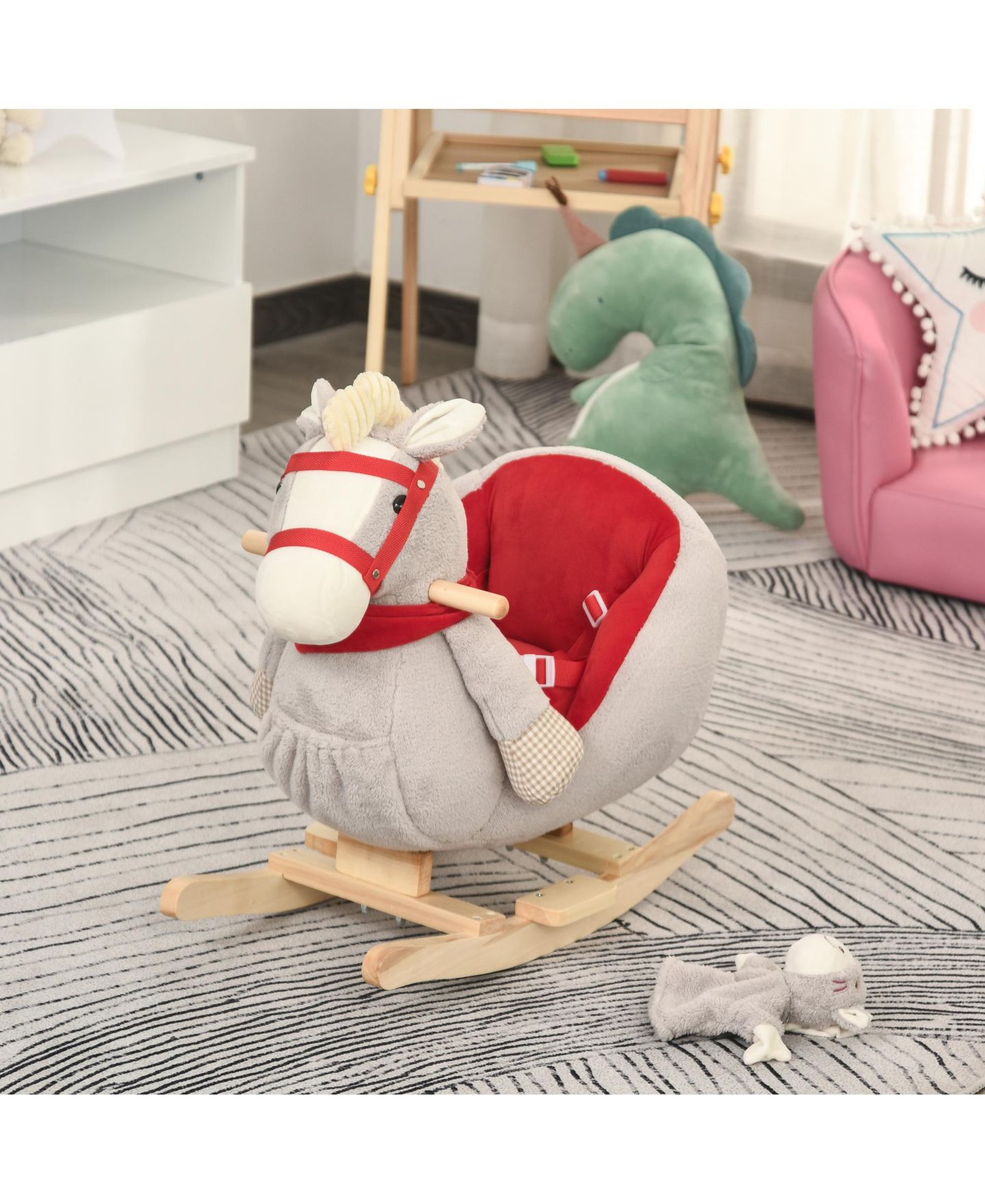 Детская игрушка Qaba Plush Rocking Horse with Lullaby, Ages 18-36 Months — фото 8