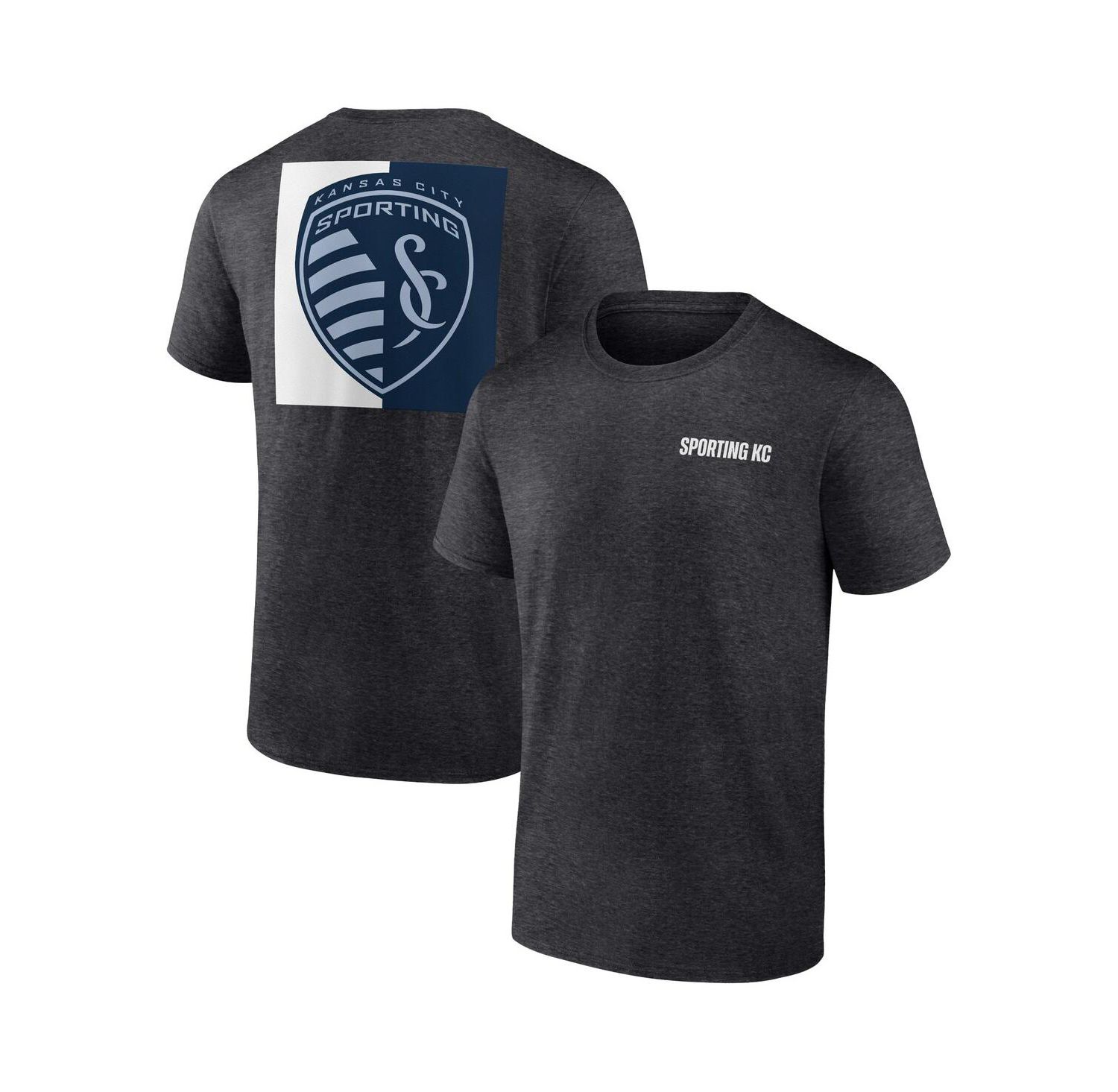 Men's Heather Charcoal Sporting Kansas City Iconic Blocked-Out T-Shirt