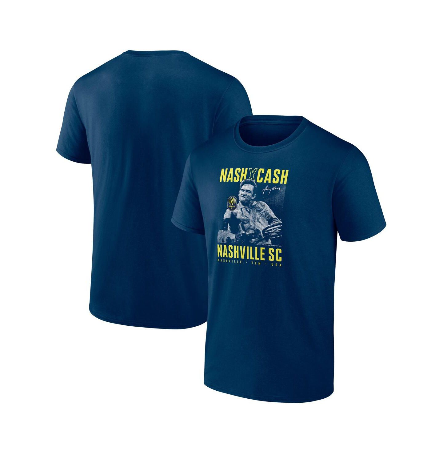 Мужская футболка Fanatics Navy Nashville SC x Johnny Cash Finger — фото 1