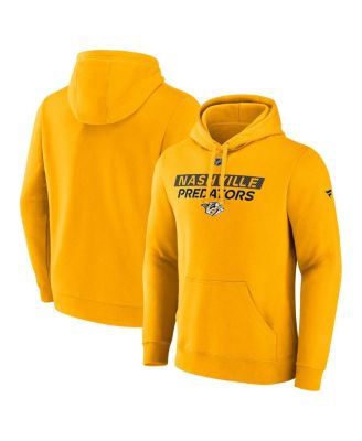 Fanatics - Men's Gold Nashville Predators Authentic Pro Fleece Pullover Hoodie