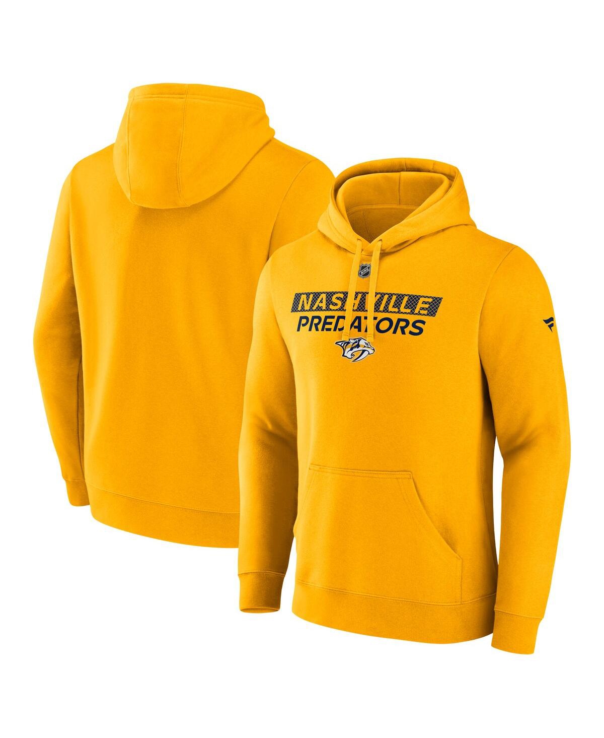 Men's Gold Nashville Predators Authentic Pro Fleece Pullover Hoodie - Gold