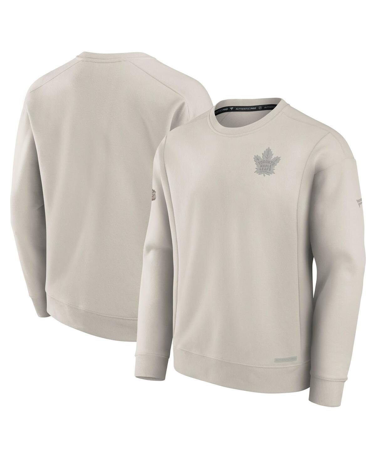Men's Cream Toronto Maple Leaf's Authentic Pro Road Fleece Pullover Sweatshirt - Cream