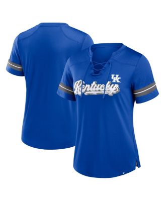 Fanatics - Women's Royal Kentucky Wildcats Fundamental Overtime Readiness Athena Lace-Up V-Neck T-Shirt