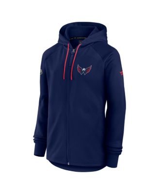 Women's Navy Washington Capitals Authentic Pro Rink Fleece Full-Zip Jacket