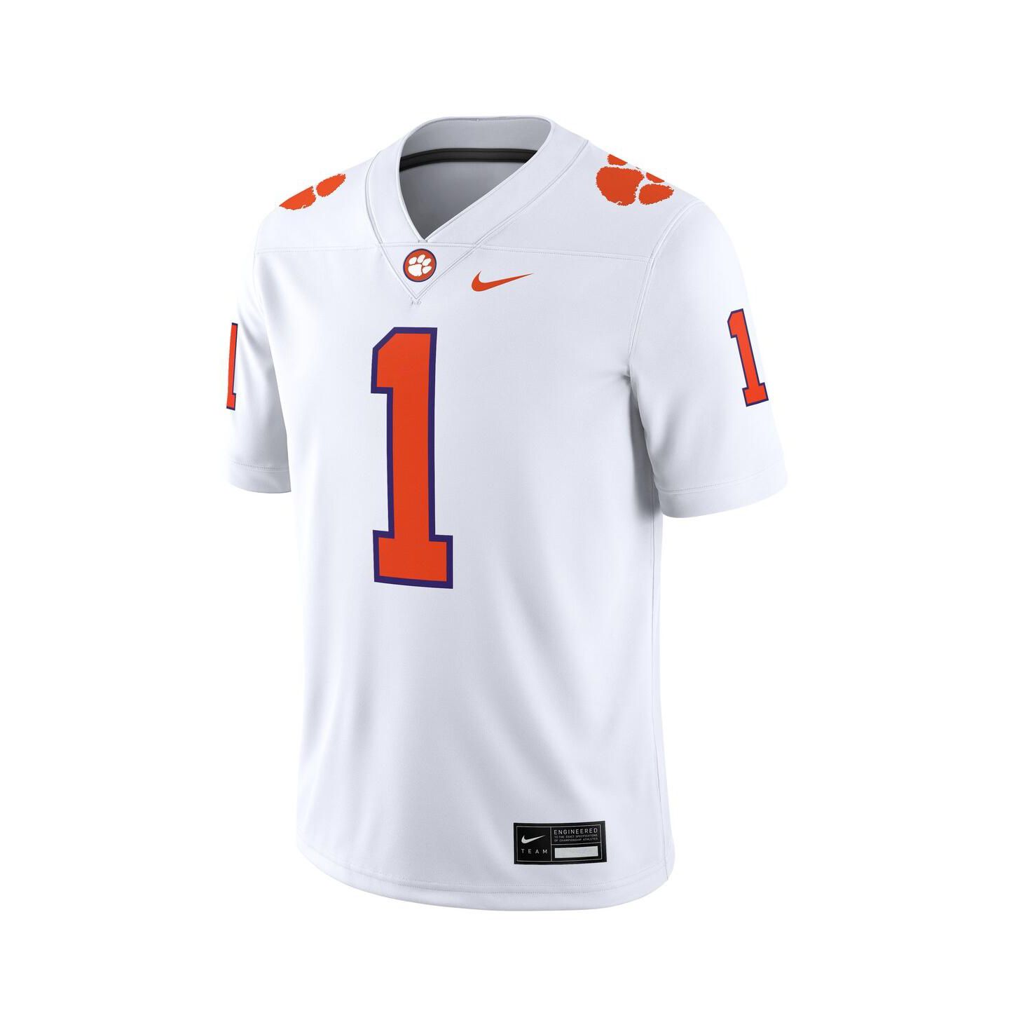 Мужской топ Nike 1 White Clemson Tigers Game Jersey — фото 2