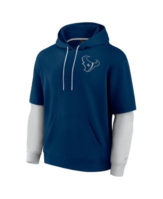 Men's and Women's Navy Houston Texans Sleek Elements Pullover Hoodie