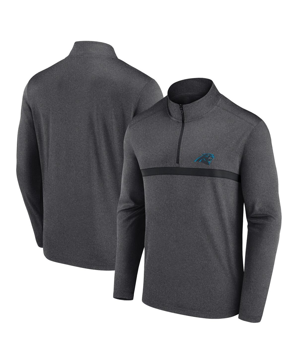 Men's Charcoal Carolina Panthers Head-to-Head Quarter-Zip Pullover Sweatshirt - Charcoal