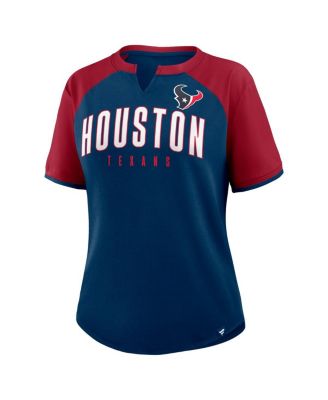 Women's Navy/Red Houston Texans Height Advantage T-Shirt