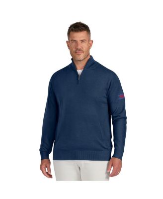 Men's Navy Buffalo Bills Franchise Quarter-Zip Sweater