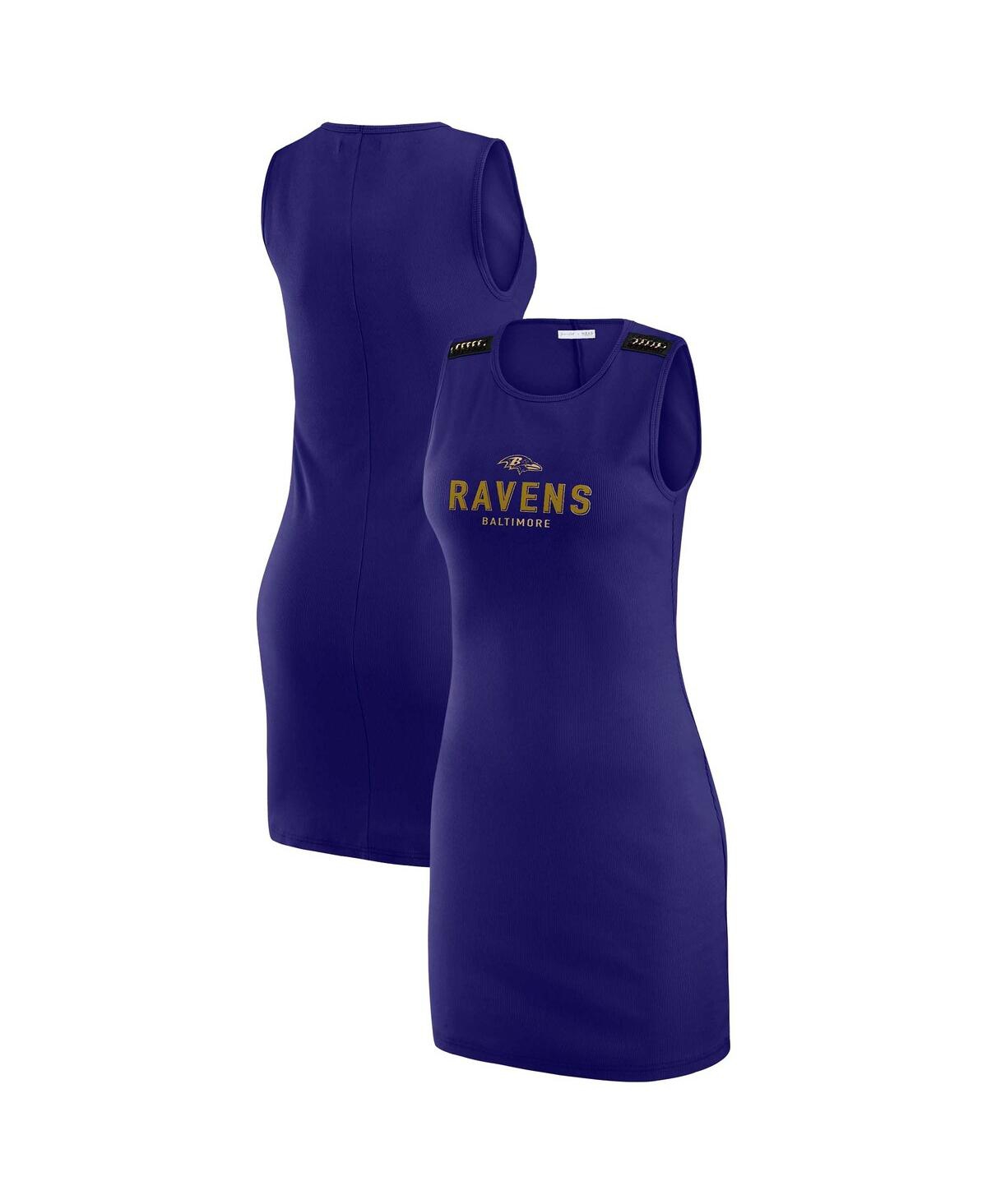 Women's Purple Baltimore Ravens Ribbed Tank Dress - Purple