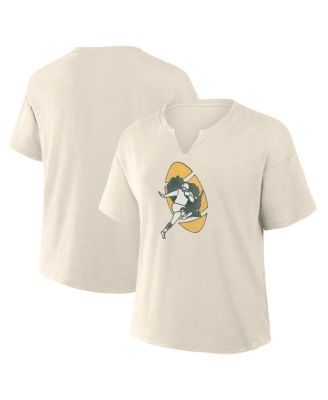 Fanatics - Women's Cream Green Bay Packers Trick Play Slub Boxy T-Shirt