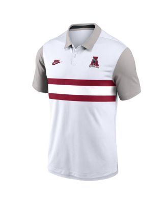 Men's White/Gray Alabama Crimson Tide Athletic Prep Legacy Logo Vapor Performance Polo Shirt