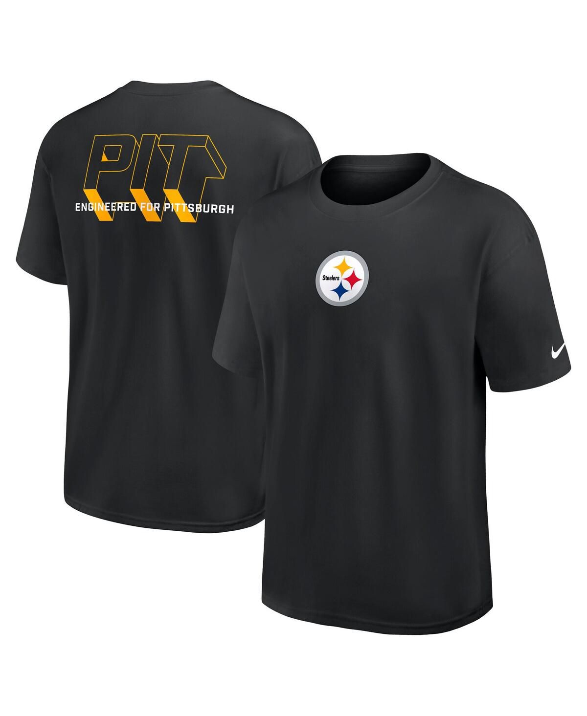 Мужская черная футболка Pittsburgh Steelers Dominate the Game Essential Max90