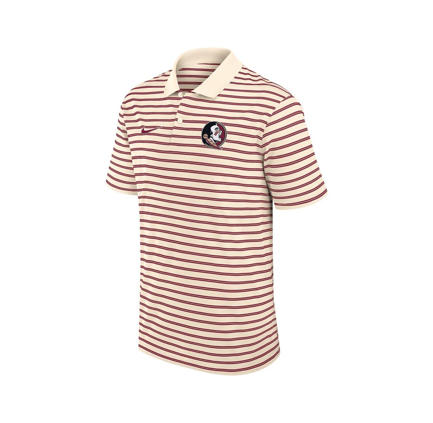 Men's Cream Florida State Seminoles Solid Foundation Striped Performance Polo Shirt