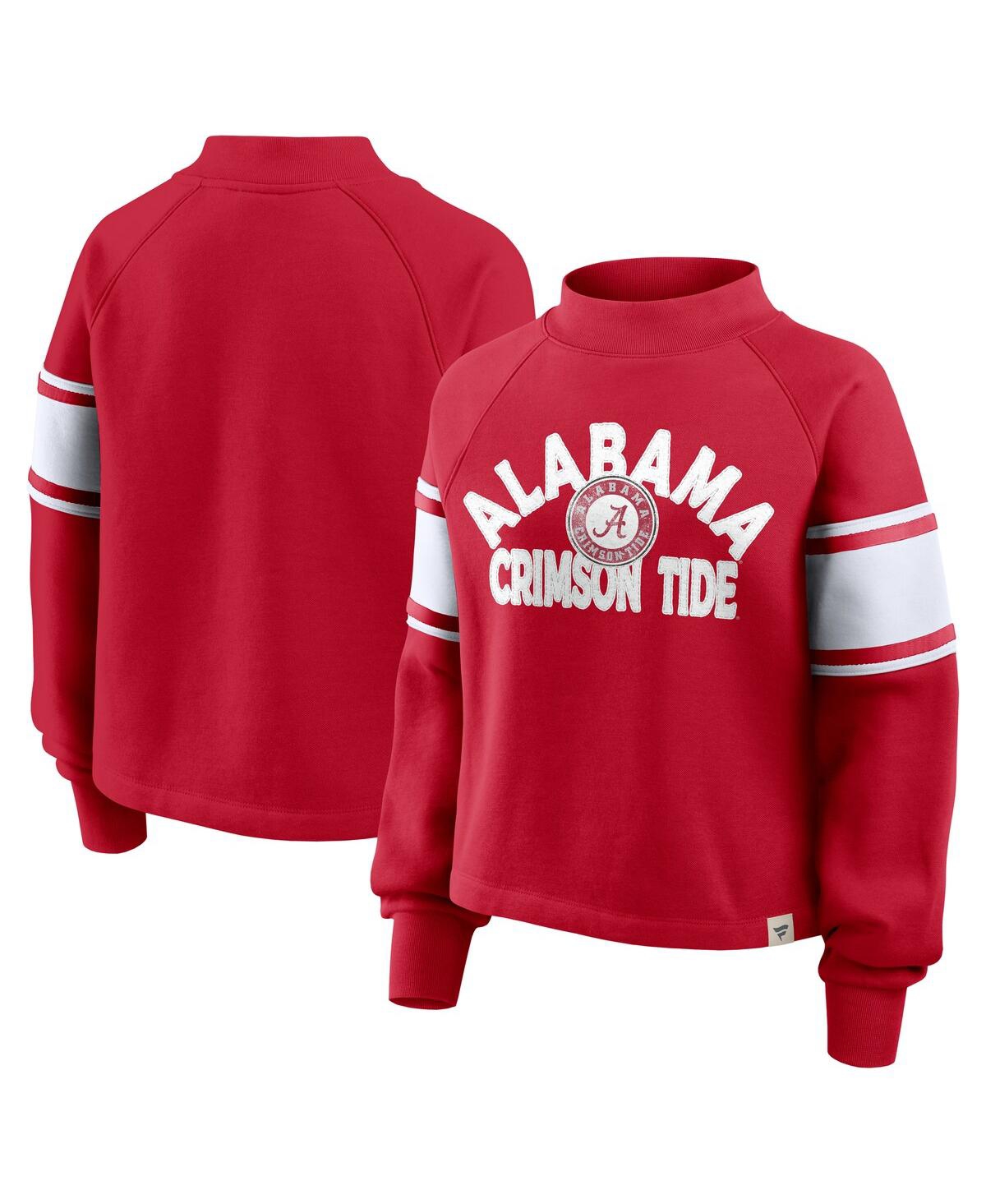 Women's Crimson Alabama Crimson Tide Punt Coverage Quarter-Zip Sweatshirt - Crimson