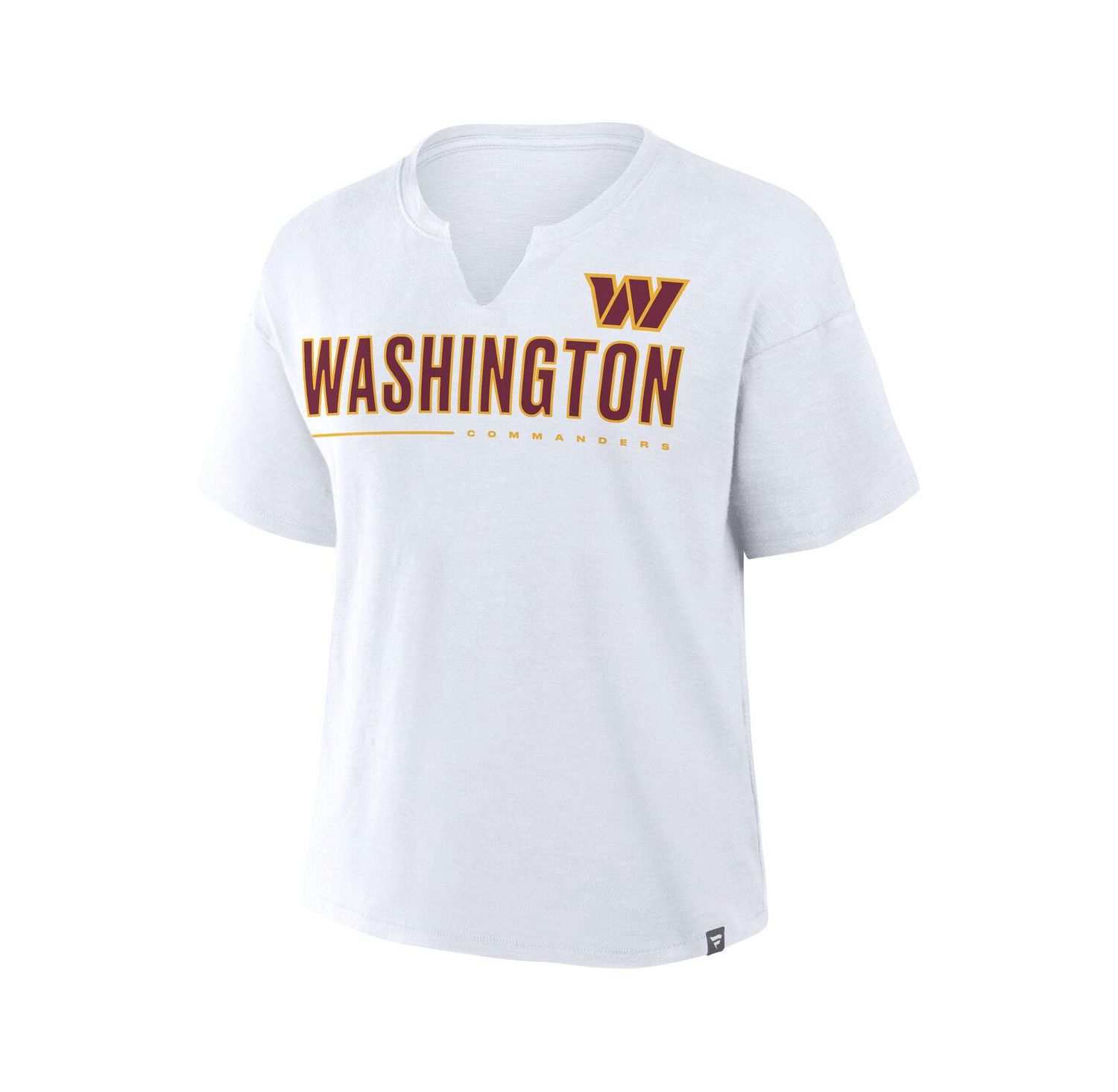 Women's White Washington Commanders Redzone Slub Boxy T-Shirt