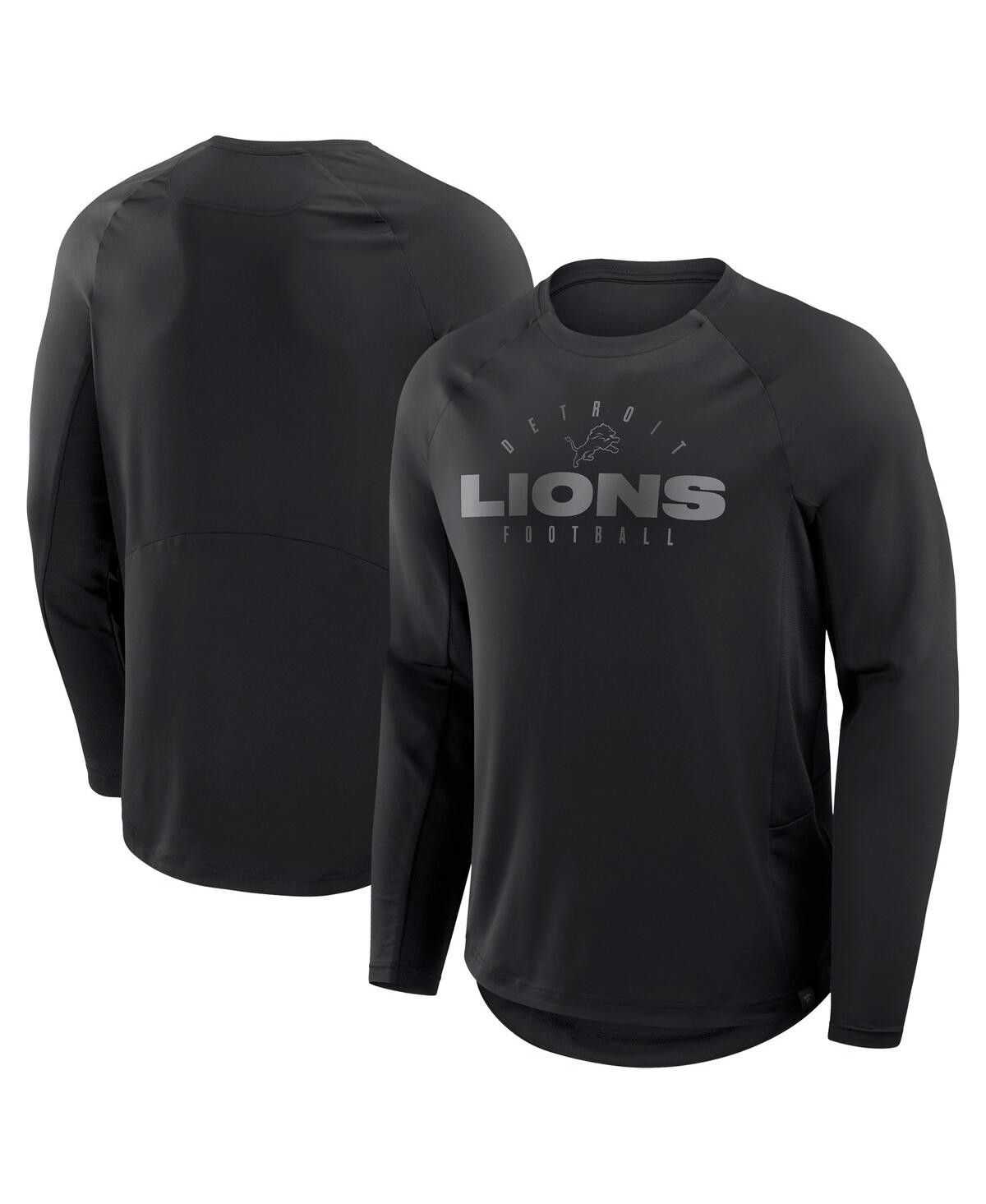Fanatics Men's Black Detroit Lions Coverage Scheme Long Sleeve T-shirt In Black