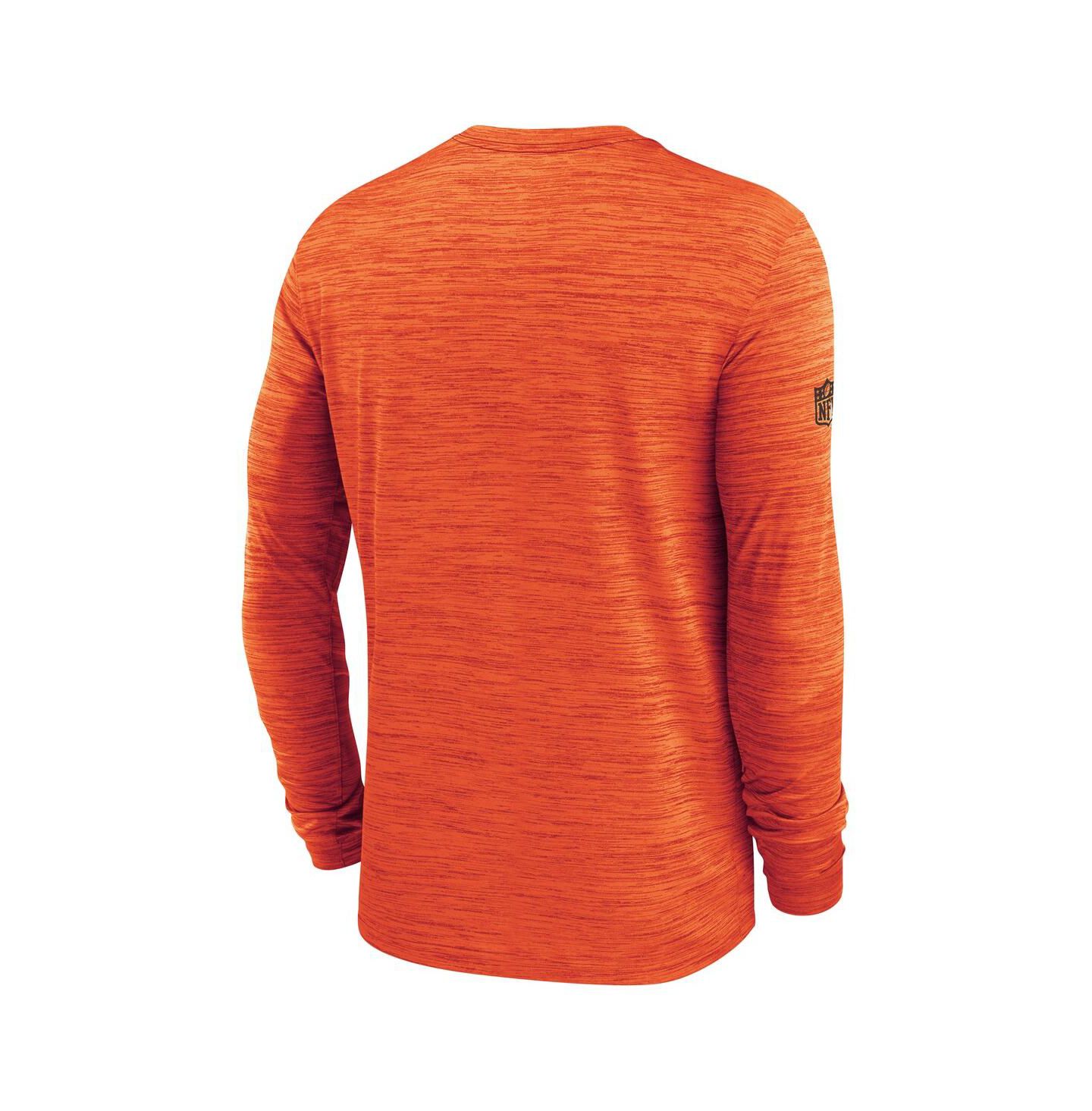 Мужская футболка Nike Orange Cleveland Browns Sideline Velocity Performance Long Sleeve — фото 3