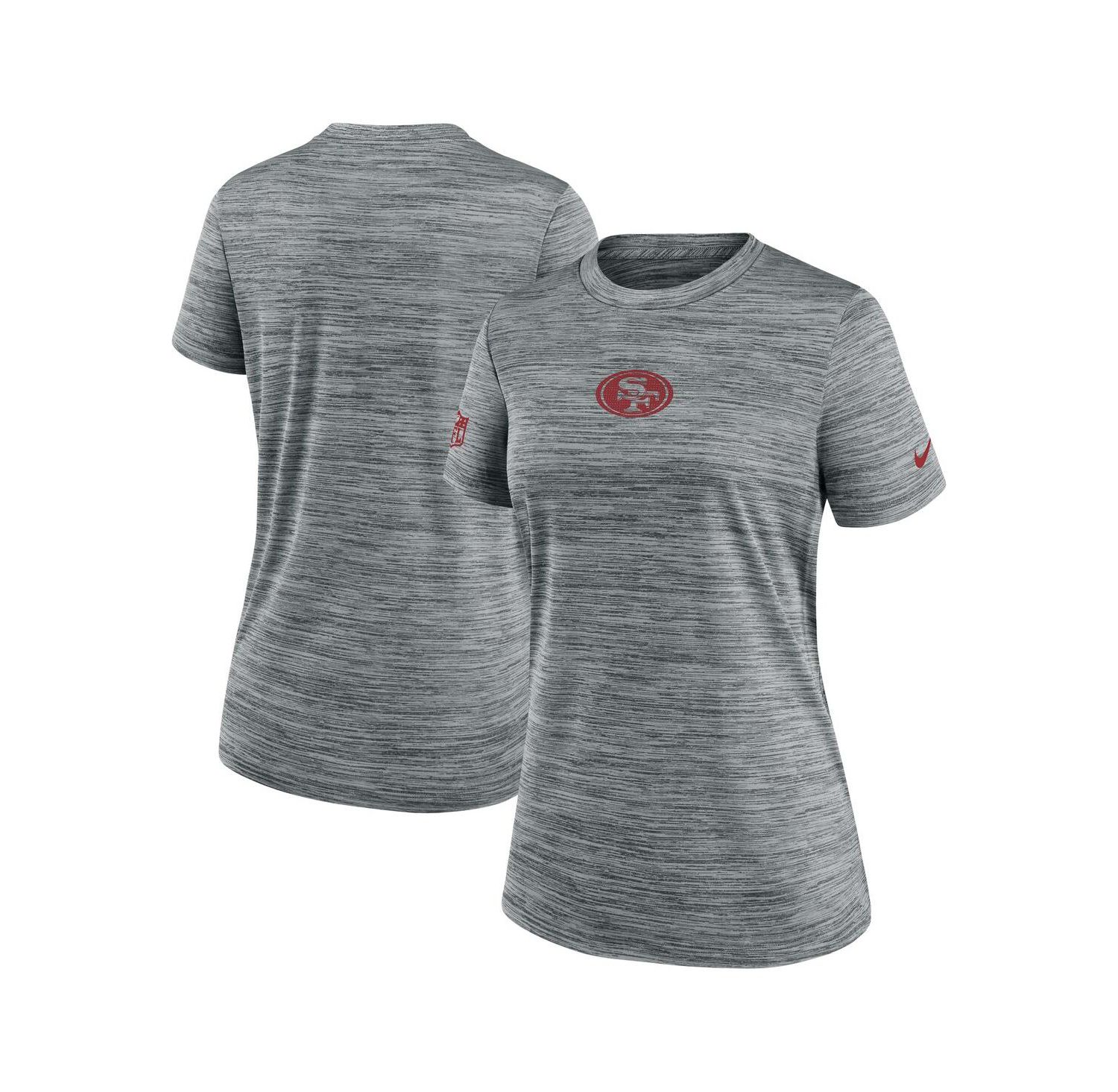 Women's Gray San Francisco 49ers Sideline Velocity Performance T-Shirt