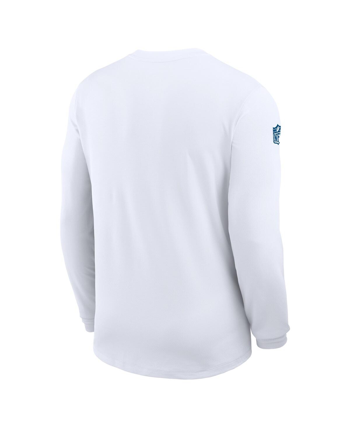 Nike White Indianapolis Colts Sideline Coach Uv Performance Long Sleeve T-shirt In White