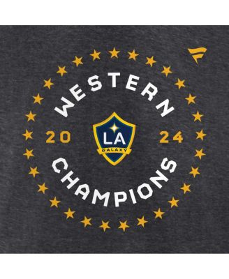 Men's and Women's Heather Charcoal LA Galaxy 2024 MLS Western Conference Champions Locker Room Long Sleeve T-Shirt