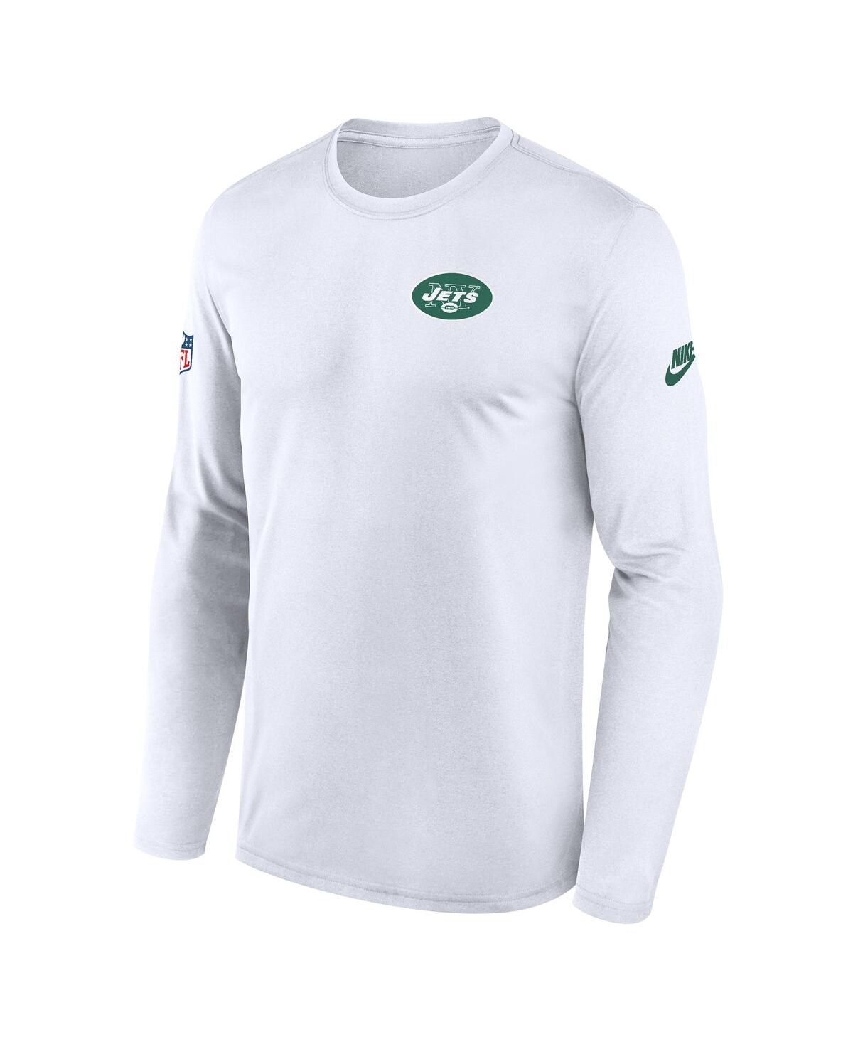 Nike White New York Jets Legend Small Logo Performance Long Sleeve T-shirt In White